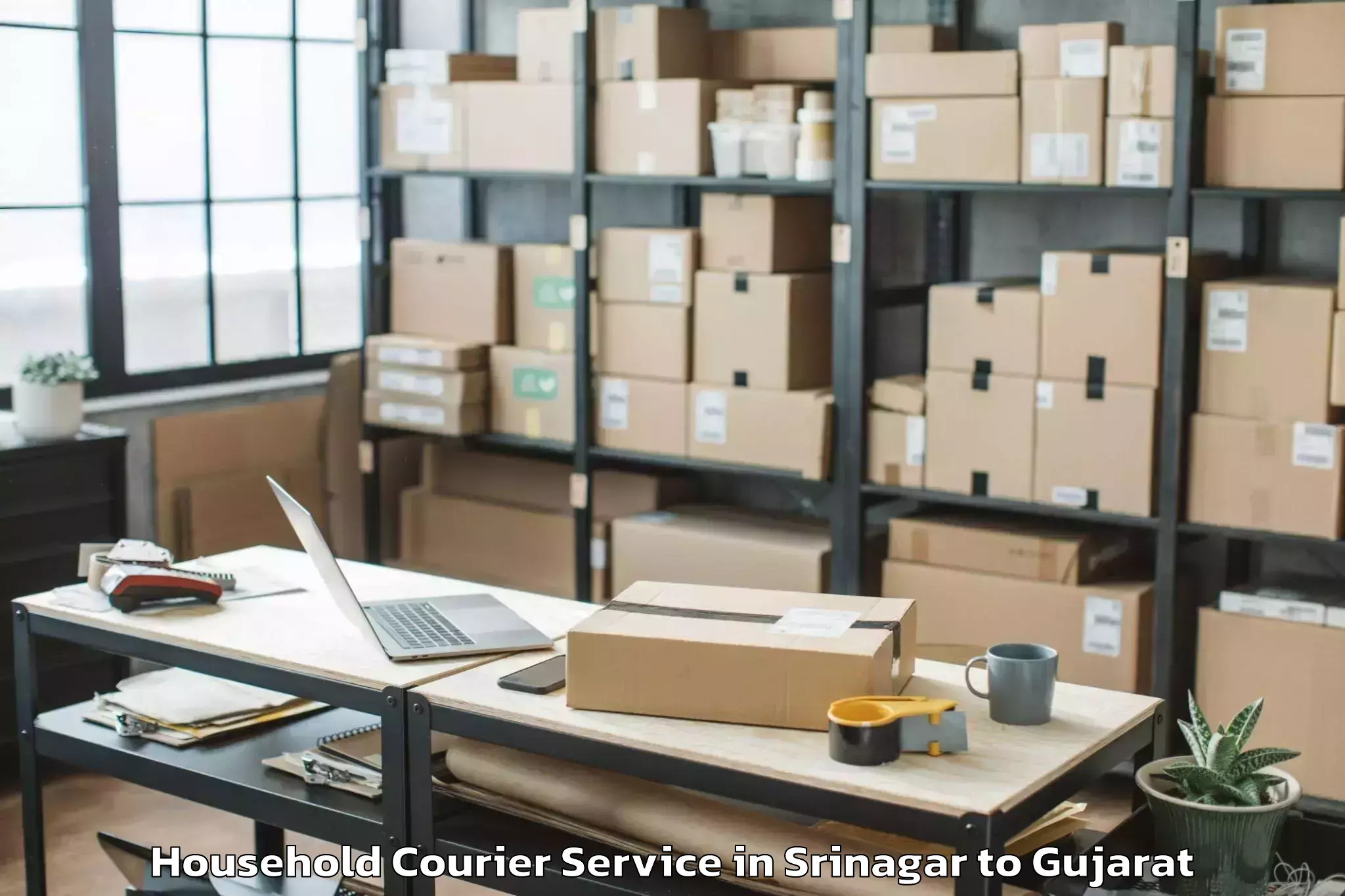 Top Srinagar to Gujarat National Law Universit Household Courier Available